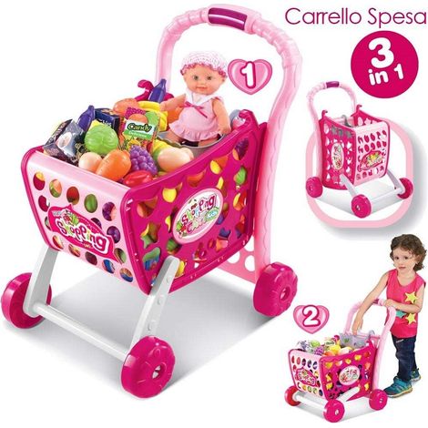 Trade Shop - SUPERMARKT-PAPIER FÜR KINDER ROSA AZZURRO MIT FRUTCH UND VERDURA 3IN1 - (1/5)
