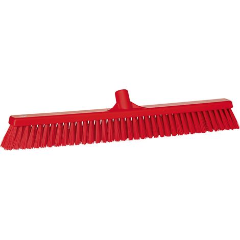 Vikan, Balai, largeur 610 mm, souple/dur, lot de 10, rouge