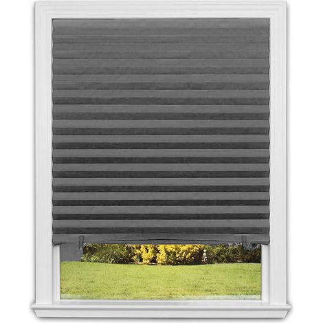 1 Rideau plissé, tissu non tissé, auto-adhésif, sans perforation, occultant, pour maison et bureau (1/5)