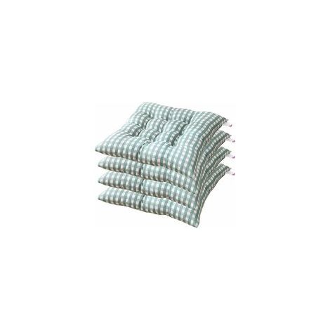 Lot de 4 coussins de chaise 40x40 cm, vert – (1/5)