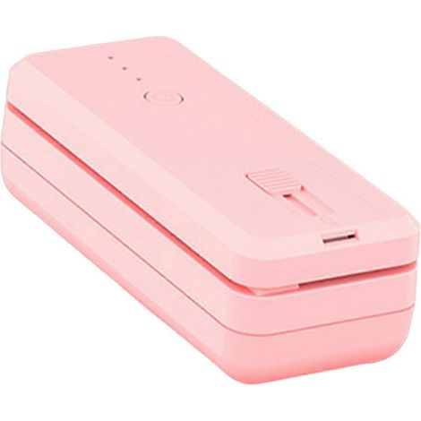 Mini-Quadrat-Haushaltsversiegelungsgerät, Laminiergerät, Lebensmittelbeutelverpackungsmaschine, Frischsnack-Versiegelungsmaschine, rosa (1/5)