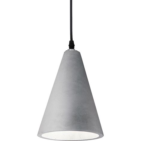 Sospensione Industrial-Minimal Oil-2 Metallo Cemento Grigio 1 Luce E27 (1/4)