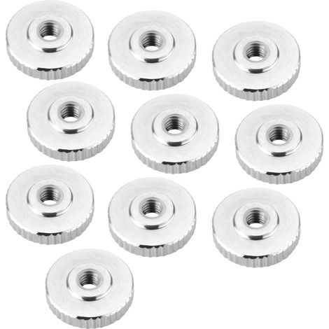 SOTECH Rändelmutter Edelstahl V2A (SS304) metrische Griffmutter mit gerändelten Seitenflächen - 10er Set M3 flache Form DIN 467