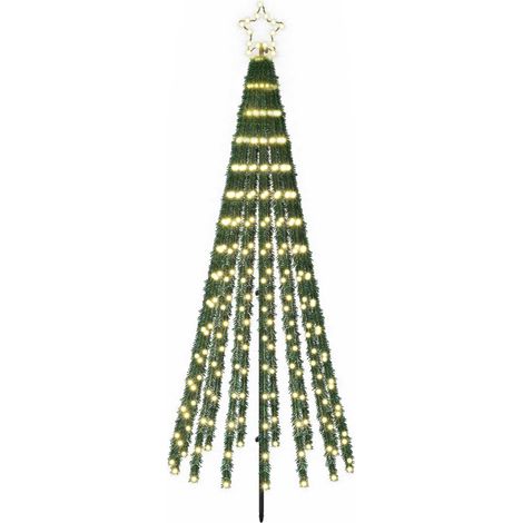LED Christmas Tree 180 cm 255 LEDs Warm White Steel Black vidaXL