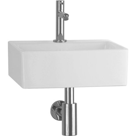 Differnz Zeus kit lave-mains - 33x28x11.5cm - Rectangulaire - 1 trou de robinet - Blanc (1/5)