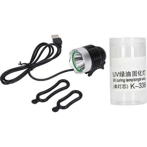Lampe UV de polymérisation à une seule bille, alimentée par USB, petite et portable, verte, pour le durcissement des huiles et l'inspection. Lumière ultraviolette pour le contrôle qualité. (1/4)