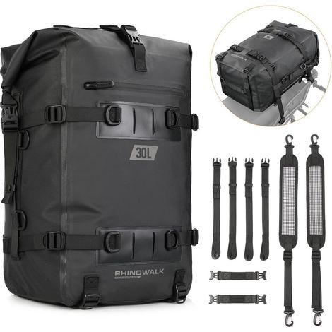 Motorrad Hecktasche 8/15/30L wasserdicht, als Sitz- oder Satteltasche, mit Reflektoren (1/5)