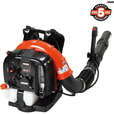 Echo – Souffleur thermique 3.05 kW – Cylindrée 63.3 cm³ – Force de souffle 33.2 N – Volume d'air 882 m³/h – Moteur anti-vibration - PB-770 (1/2)