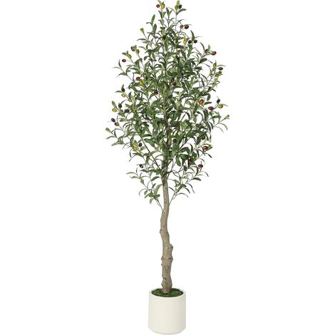 Arbre d'olivier artificiel 180cm, arbre artificiel d'intérieur avec pot, anti-UV, plante artificielle réaliste, décoration pour la maison, le bureau, le salon (1/5)