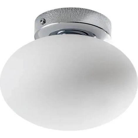 [NEUWERTIG] B-Ware Deckenlampe Pendelleuchte Ufo Glas Metall ø18cm G9 Wohnzimmer Lampe Weiß/Chrom