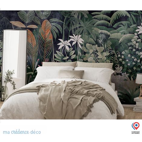 Papier peint : Jungle tropicale colorée 3 - MaCrédenceDéco - Intissé - L.200 x H.280 cm (1/5)