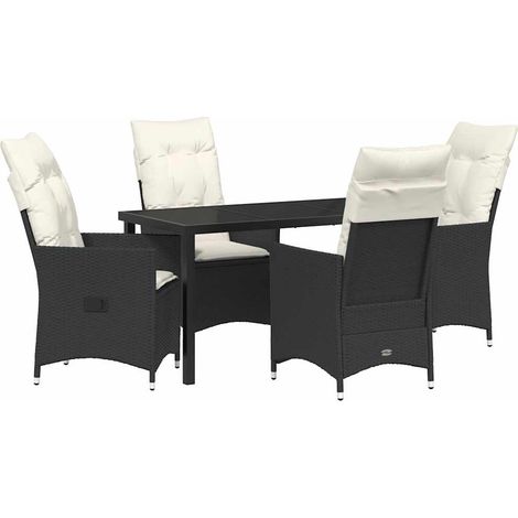 Maison Exclusive - Conjunto de Comedor de Jardín 5 pcs Negro ratá (1/5)