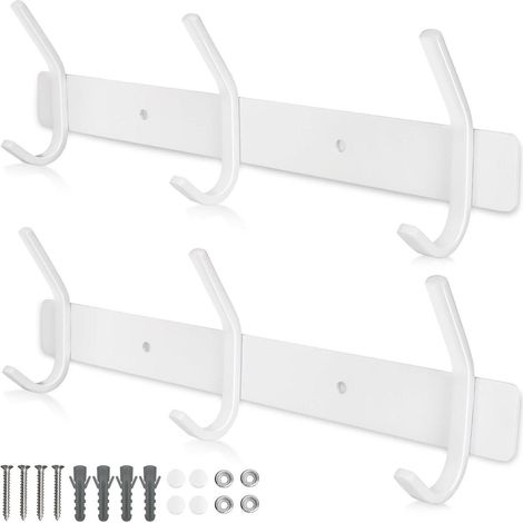 2x Kleiderhakenleiste Weiß Edelstahl 30cm Schwerlast bis 30kg für Küche Bad (1/5)