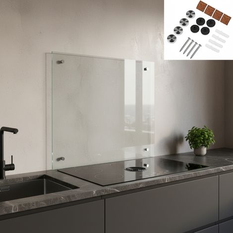Parete posteriore della cucina paraspruzzi specchio paraspruzzi per cucina vetro di protezione da parete 6mm ESG trasparente - 100x55CM