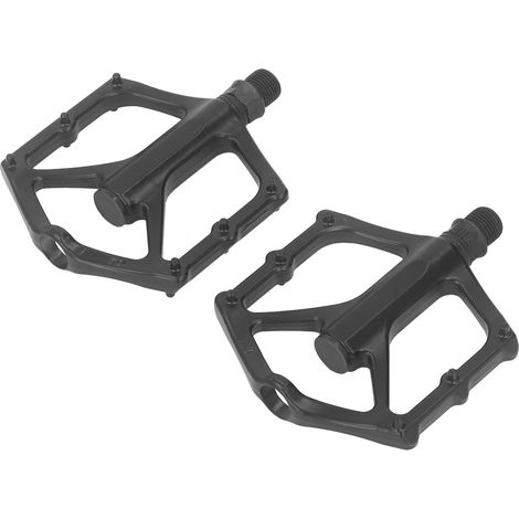 Pédales de vélo noires plates et antidérapantes avec roulements pour VTT (1/5)
