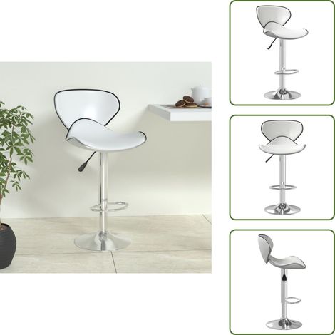 Barhocker Weiß Kunstleder - Barhocker - Küchenhocker - Drehbares Stuhl - Höhenverstellbarer Stuhl - Sitzsack