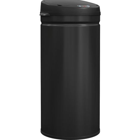 Papelera sensor de 42 L de acero inoxidable negro con cierre suave (1/5)