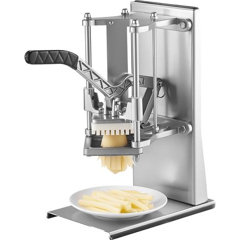Mophorn Cortador manual de patatas fritas con 4 cuchillas intercambiables de 0,9 cm, 0,6 cm, 6 cuñas y descorazonador. Ideal para montaje en pared o uso independiente en cocinas y restaurantes. (1/5)
