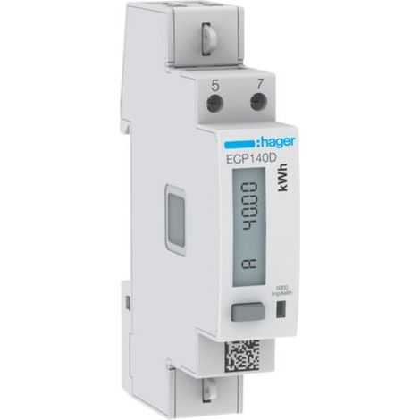 1 Phase kWhmeter direct 40A 1 Module S0 MID HAGER ECP140D (1/5)
