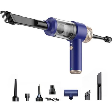 Handstaubsauger fürs Auto, kabelloser 2-in-1-Autostaubsauger und Druckluftstaubsauger mit LED-Beleuchtung (1/4)