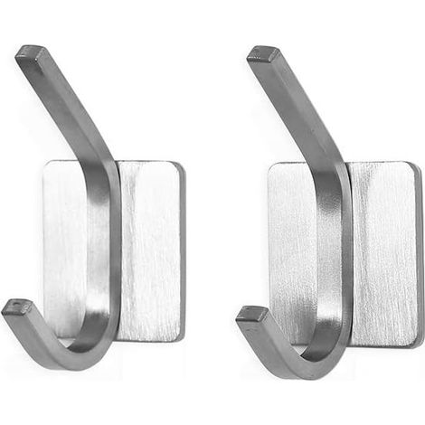 2 ganchos autoadhesivos para toallas, sin necesidad de taladrar, rectangulares, para cocina y baño. (1/5)