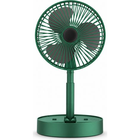 Tragbarer faltbarer und teleskopischer USB-Ventilator 3 Geschwindigkeiten grün (1/5)