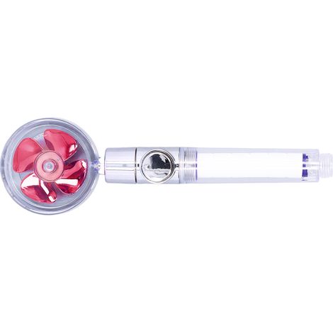 Pommeau de douche à jet haute pression G1/2 avec interrupteur pause, rotation à 360°, filtre à main et douchette amovible (rouge) (1/5)