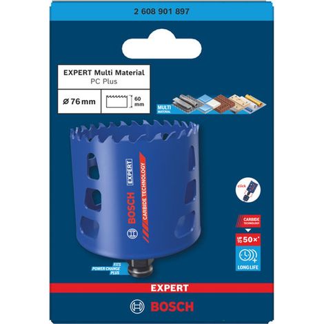 Bosch EXPERT Lochsäge Multi Material Power Change Plus, 76 x 60 mm