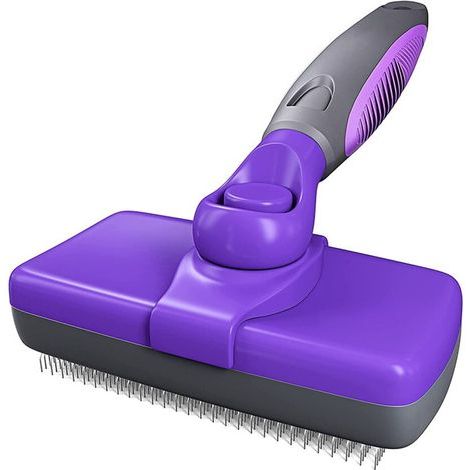 Self-cleaning brush for pet, 18x12.5x7 cm, Purple/Black (1/5)