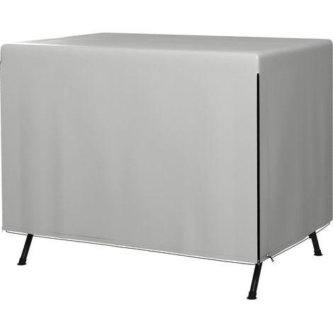 Lona Para Muebles De Jardín Funda Protectora Impermeable Y Protección Uv, Rectangular, Pe, Gris, 215X155X150Cm