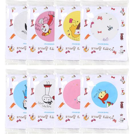 Miroir de Poche Compact Cartoon Mini Round avec Motif Sac en Papier - Vanity Mirror Portable pour Cadeaux (Anniversaires, Noël, Mariages) - Matériau Fer + Verre, 22g, Livraison Aléatoire du Modèle Car (1/5)