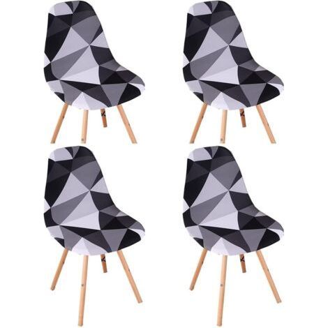 Housse de Chaise Scandinaves Lot de 4, Extensible Housse de Chaise de Salle à Manger, Universelle Couverture de Chaise sans Accoudoirs pour Décoration de Salon Cuisine Maison-Couleurs différe (1/5)