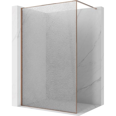 Mexen Kioto Duschwand Walk-in 100 x 200 cm, crackle transparent 12 mm, Roségold - 800-100-101-60-04-X (1/5)