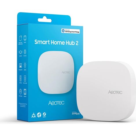 AEOTEC SMART HOME HUB 2  MATTER, ZIGBEE, THREAD, WI-FI  COMMANDE VOCALE AVEC ALEXA ET GOOGLE  DOMOTIQUE  COMPATIBLE SMARTTHI