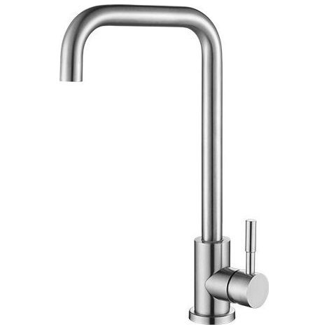 Robinet en acier inoxydable 304 Cuisine en Mitigeur évier Mitigeur Robinet Haute Pression Nickel Brossé Robinet de Cuisine (1/4)