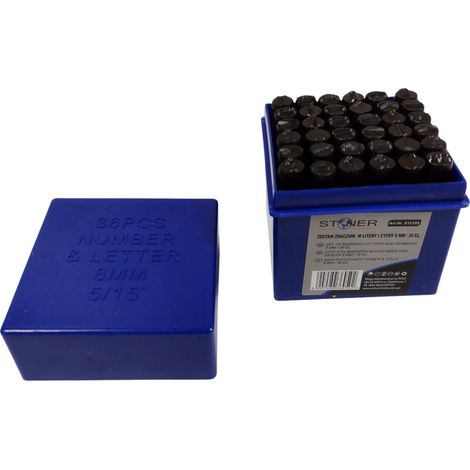 Set di 36 timbri numeratori da 8 mm color argento