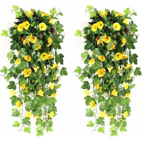 Gloria Mattutine Outdoor Hanging Artificial Flowers, Indoor Hanging Artificial Flowers, Artificial Plants for Wedding Decorations, Garden, Wall, Balcony, GU.B/bon- (1/4)