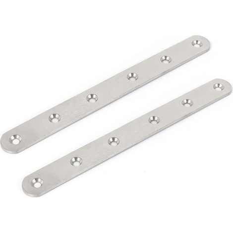 sourcingmap 2pcs Équerre Plate Équerre de Fixation Plaque Equerre d'angle Droit assemblage Réparation Fixation Meuble 200mmx20mmx3mm (1/5)