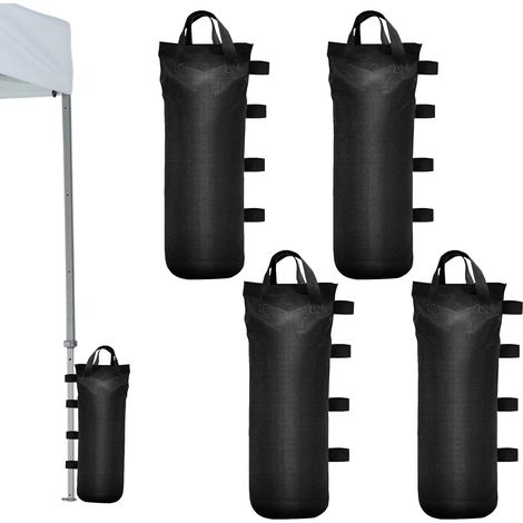 Poids Pavillon Sacs De Sable, Lot de 4 Poids Tonnelle Industrielle Oxford 800D, Poids pour Tonnelle d'auvent, Poids de Lestage, Sac de Lestage pour Tente Pop-up, Auvent ou Parasol (21x51 cm) (1/5)
