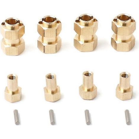 adaptateurs hexagonaux de roue allongés en laiton 9750 pour TRX4M -4M 1/18 RC Crawler Car Upgrades Parts AccYellow (1/5)