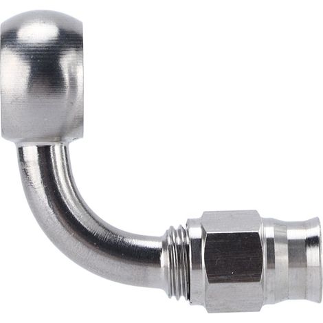 Raccord Banjo AN-3 90° inox – adaptateur pour tuyau de frein, accessoire auto durable (1/5)