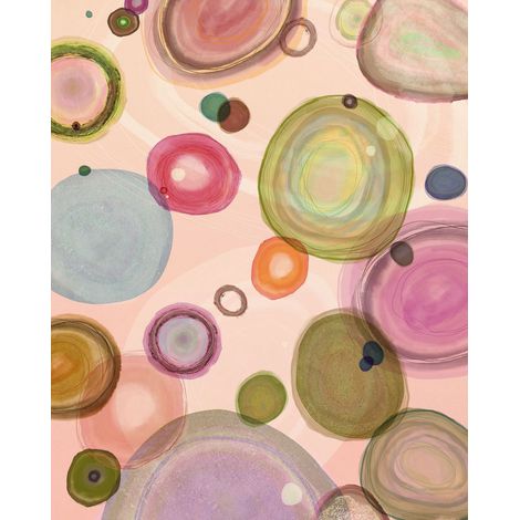 papier peint panoramique cercles graphiques multicolore - Komar (1/4)