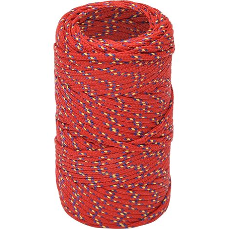 Multipurpose Utility Rope 2 mm 50 m Red PP 27 kg Max Load vidaXL (1/5)