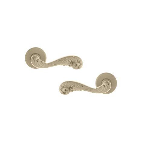 Ouvre&Déco – Poignées sur rosace SULLY sans trou – Laiton nickel mat – Pour portes intérieures 35-40mm – Installation facile avec vis fournies
