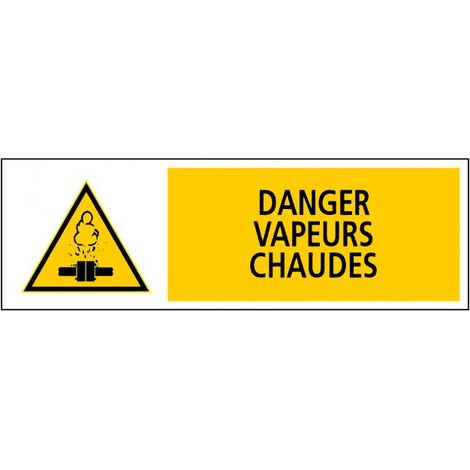 Panneau Danger vapeurs chaude - Rigide 450x150mm - 4030760