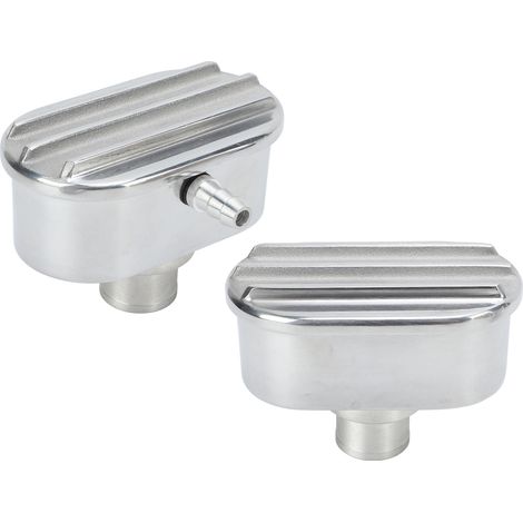Ovaler, polierter Aluminium-Ventildeckel mit Kühlrippen, inklusive PCV-Kit und Entlüftung 6100FP, kompatible Ersatzbaugruppe. (1/5)