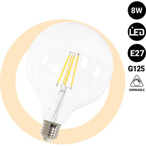 Lampadina LED globo filamento - E27 G125 - 8W - Dimmerabile - Bianco Neutro (1/4)