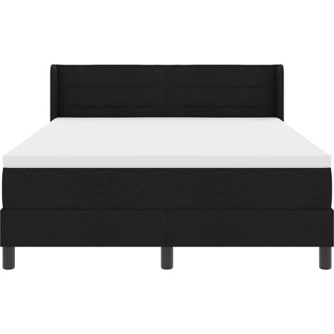 Maison Exclusive - Lit à ressorts avec tête de lit Noir 200 x 160 cm tissu