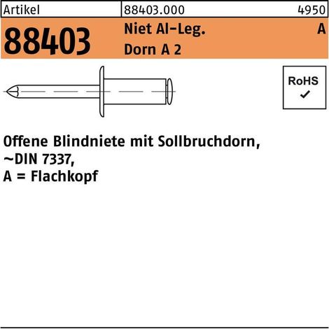 Rivet POP R 88403 Flachkopf