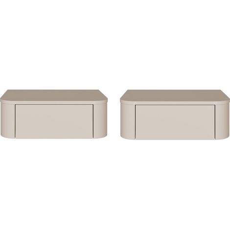 Selsey Luvio – Set da 2 comodini sospesi con cassetto, 59 cm, grigio cashmere